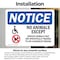 Signmission No Animals Except Service Animals, 7 in W x Rectangle, Vinyl Decal OS-2PACK-NS-D-57-L-16016 - alternate 6